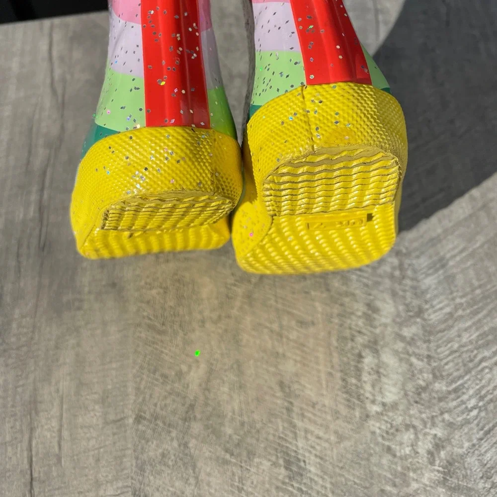 Hunter Kids First Classic Rainbow Glitter Rain Boots Multi Color Waterproof Boot